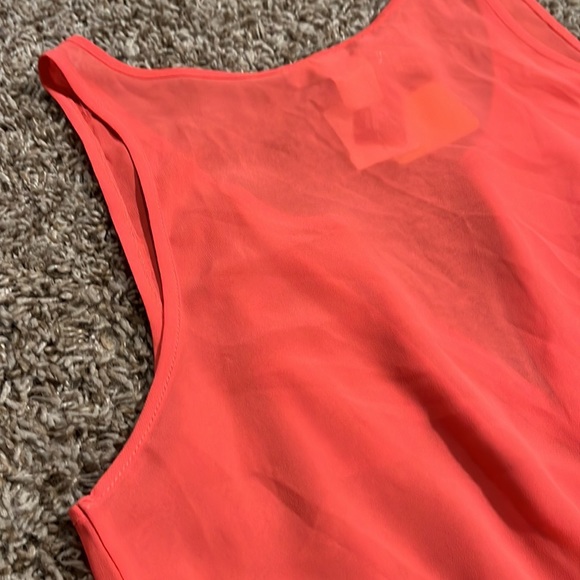 NEW Panhandle Slim Sz L Coral Sleeveless Sheer Henley Tank Top - Picture 5 of 14